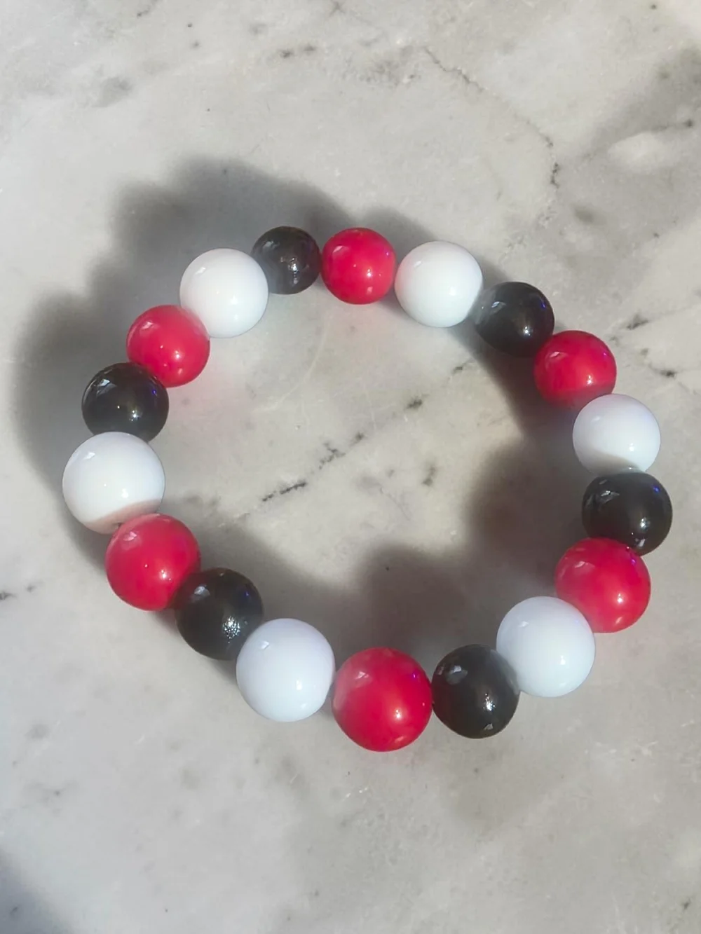 Brand New Red White and Black Beaded Dog Necklace Collar